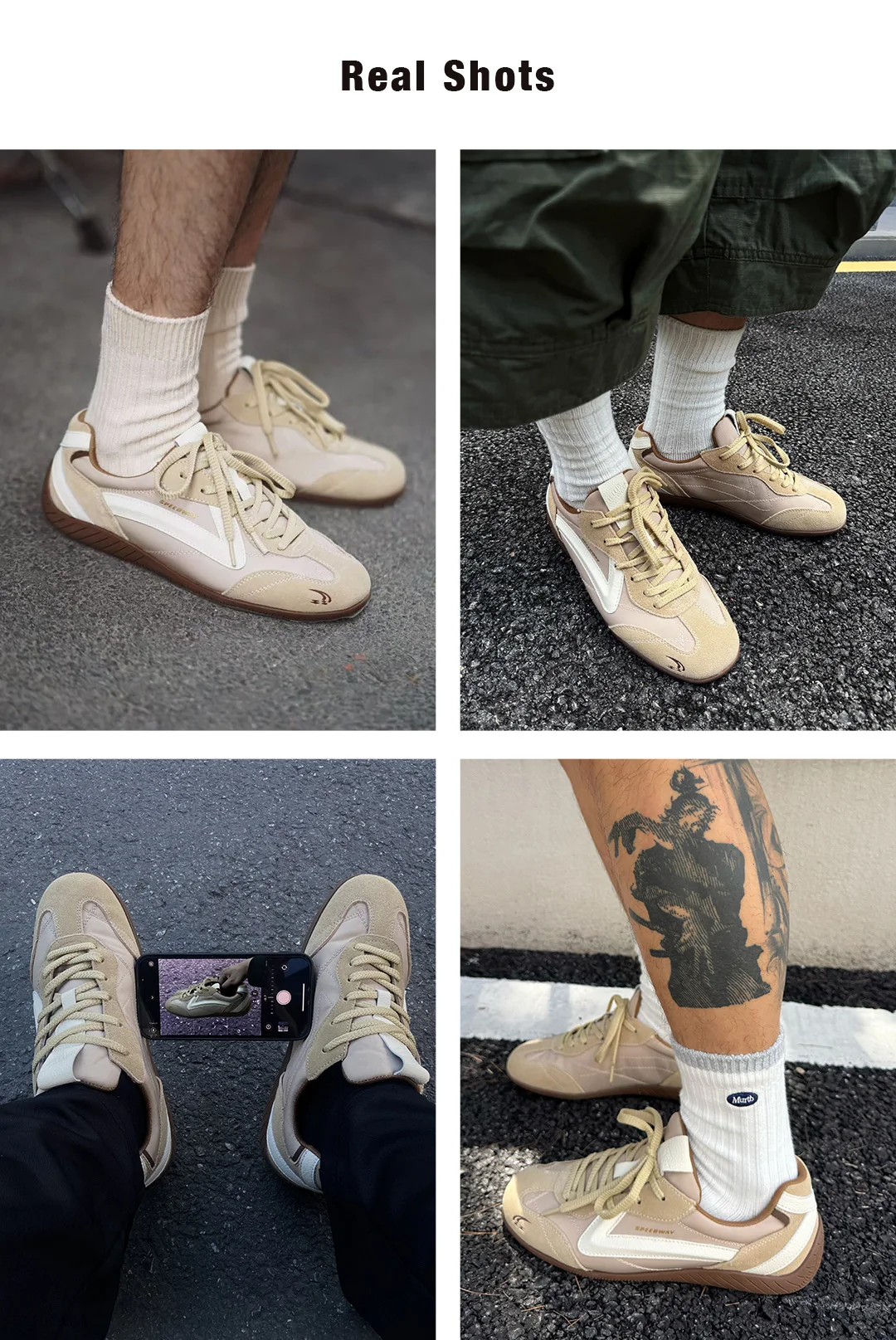 Maden Vintage Patchwork Racing Shoes Unisex Autumn Breathable German Trainers Sneakers Thin Sole Casual Lace-Up Sporty Shoes