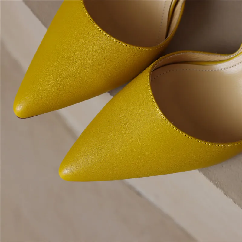 FEDONAS Basic Women Pumps Spring Summer Dress Office Ladies Pointed Toe Thin Heels Genuine Leather Shoes Woman Fashion Elegant