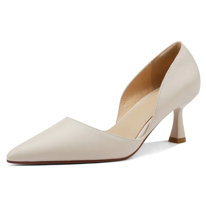 FEDONAS Basic Women Pumps Spring Summer Dress Office Ladies Pointed Toe Thin Heels Genuine Leather Shoes Woman Fashion Elegant