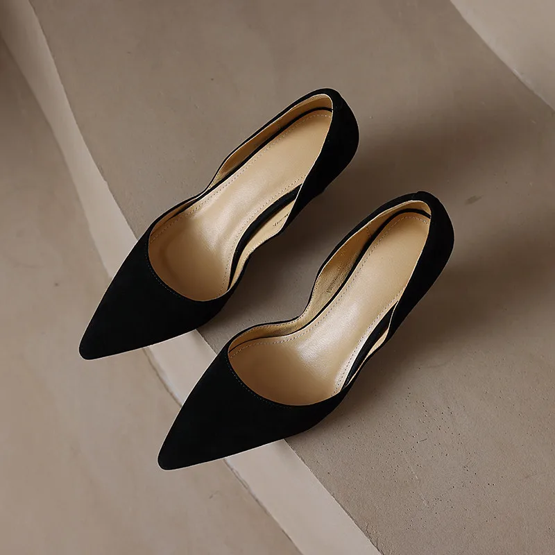 FEDONAS Basic Women Pumps Spring Summer Dress Office Ladies Pointed Toe Thin Heels Genuine Leather Shoes Woman Fashion Elegant