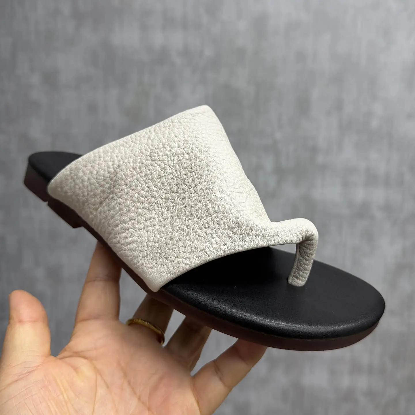 Birkuir Retro Flip Flops Women Slippers Flat Heels Slides Loafers Slip On Genuine Leather 2026 Summer Outdoor Flats Beach Slides