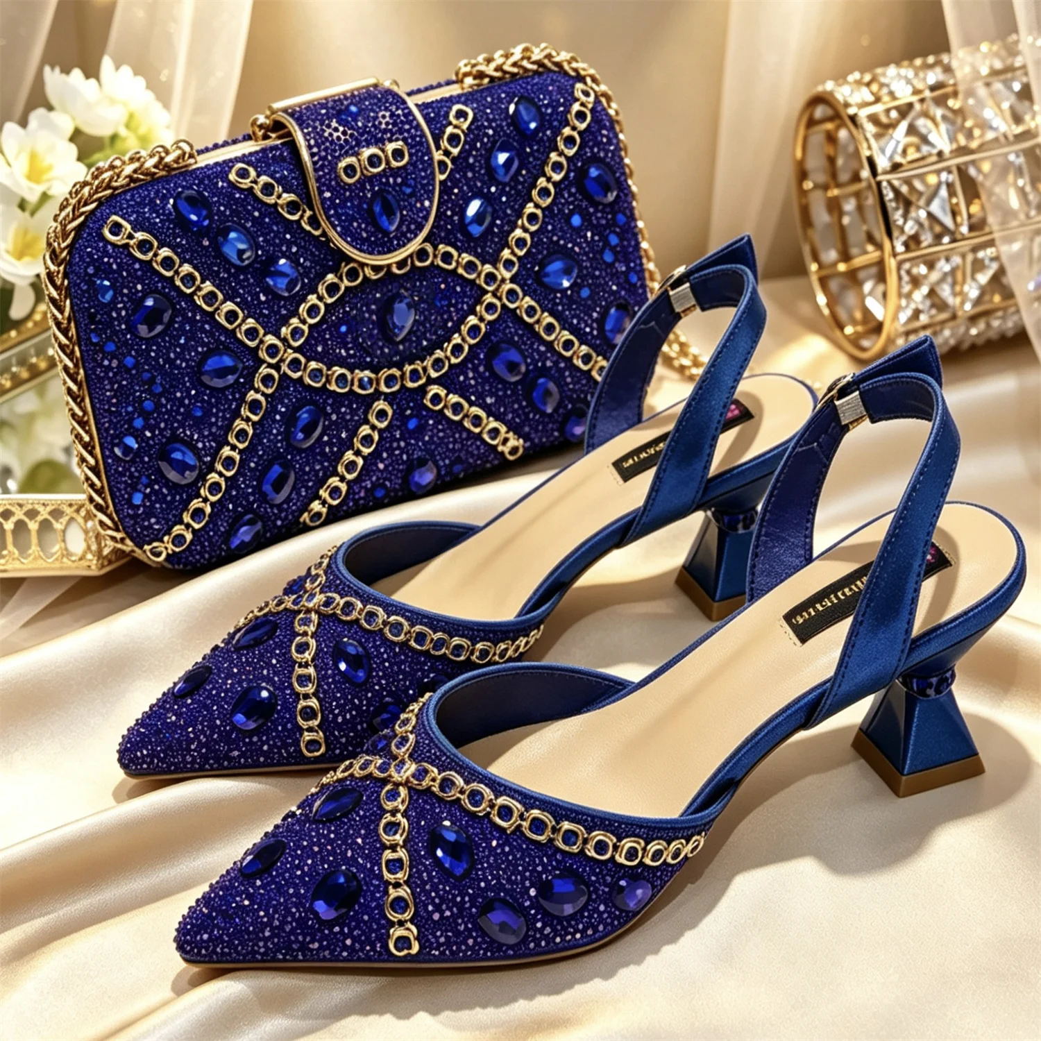 Fashionable Women's Pointed Toe Shoe and Bag Set - High-Quality Stylish Footwear and Accessory Collection