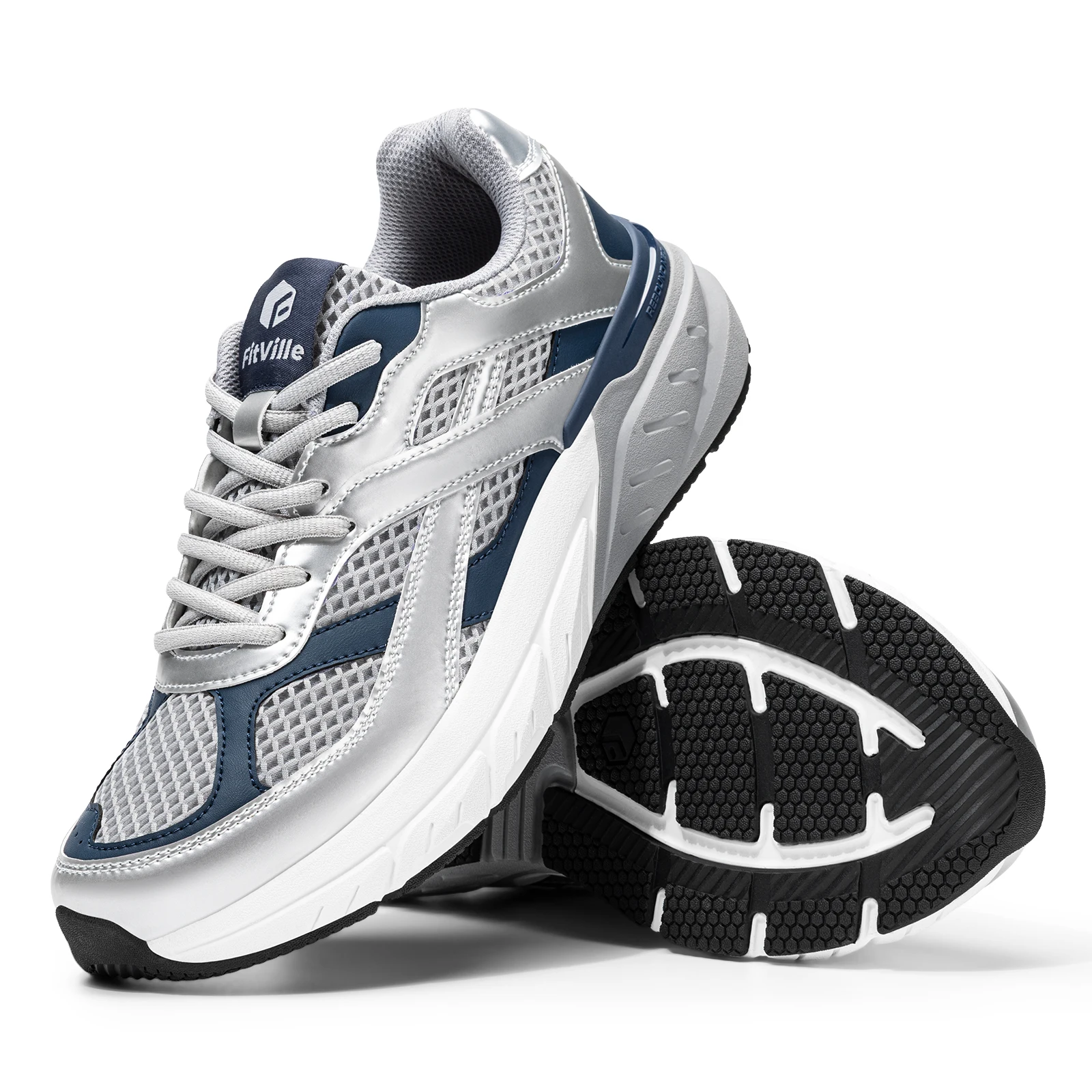 Fitville Walking Shoes Wide Mesh Men's Casual Sneakers Non Slip Dad Sports Shoes for Men Arch Support For Flat Feet Plantar