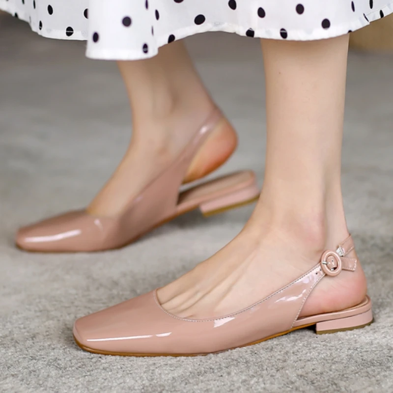 Comfortable Women's Flats Shoes Handmade Quality Casual Patent Yellow Nude Flat Loafer Shoes Ladies Large Size 43 Classic Design