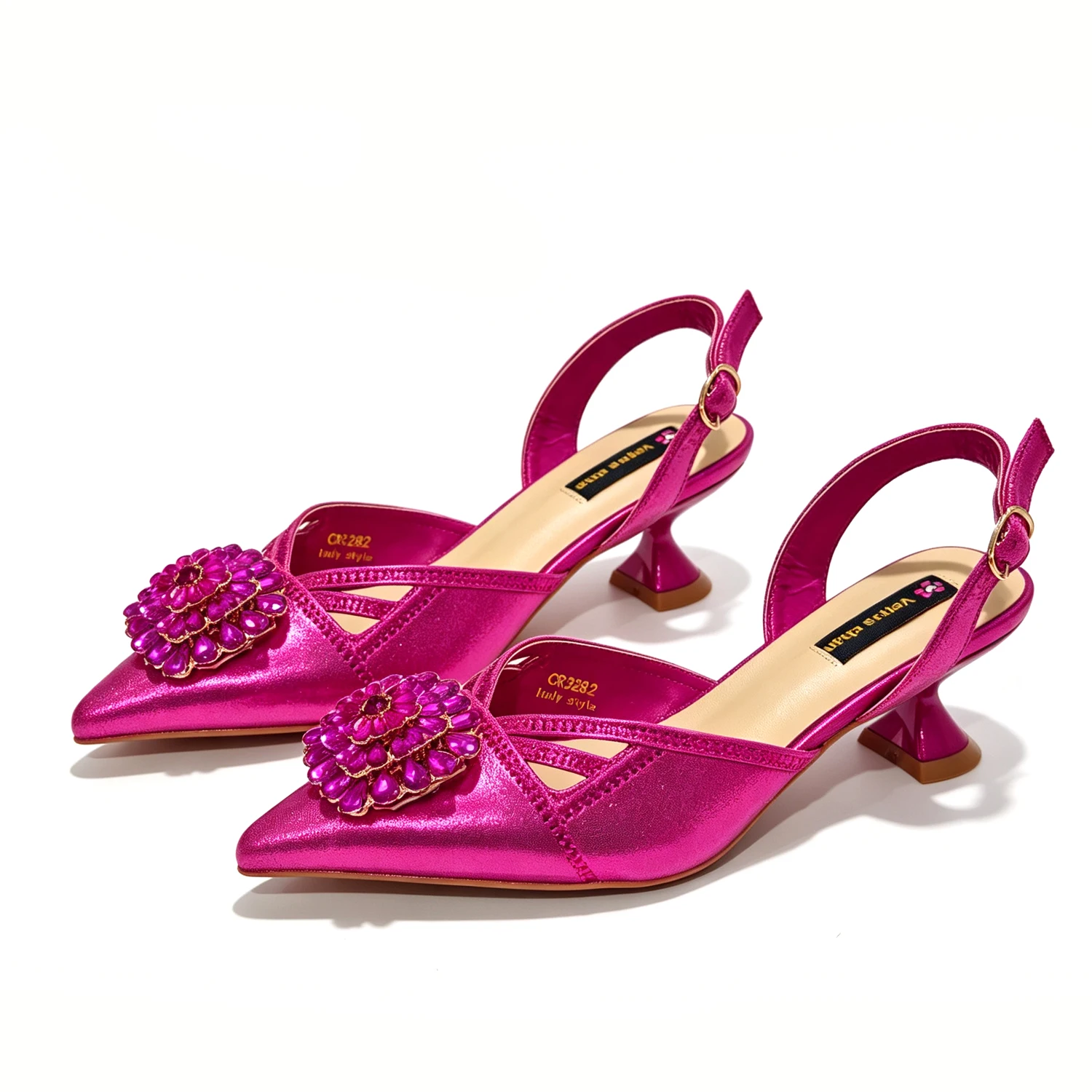 Women Satin Pointed Pumps Red Rhinestone Gem Bridal Heels & Bag Set Elegant For Wedding Party Evening Formal Occasions Ladies