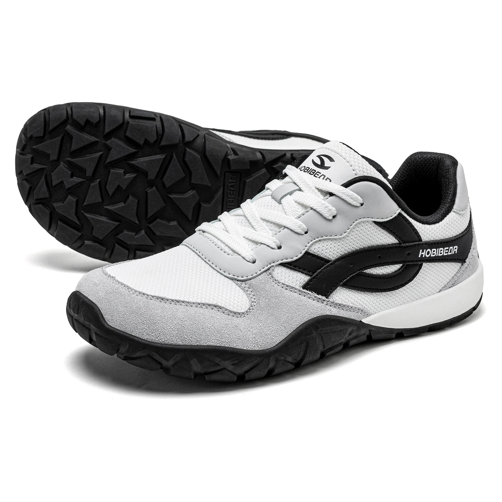 HOBIBEAR Wide Toe Hiking Sneakers Unisex Trekking Trail Running Shoes Barefoot Artificial Leather Outdoor Walking Sneakers