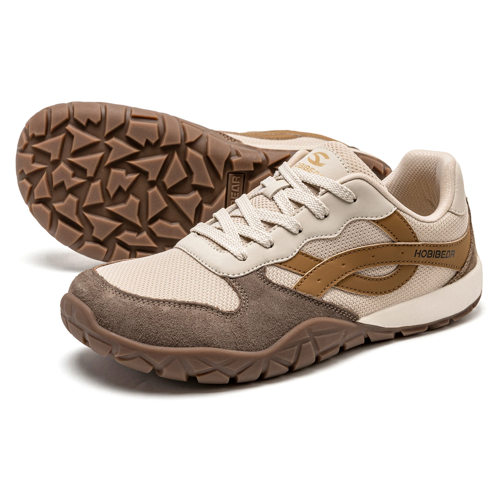 HOBIBEAR Wide Toe Hiking Sneakers Unisex Trekking Trail Running Shoes Barefoot Artificial Leather Outdoor Walking Sneakers