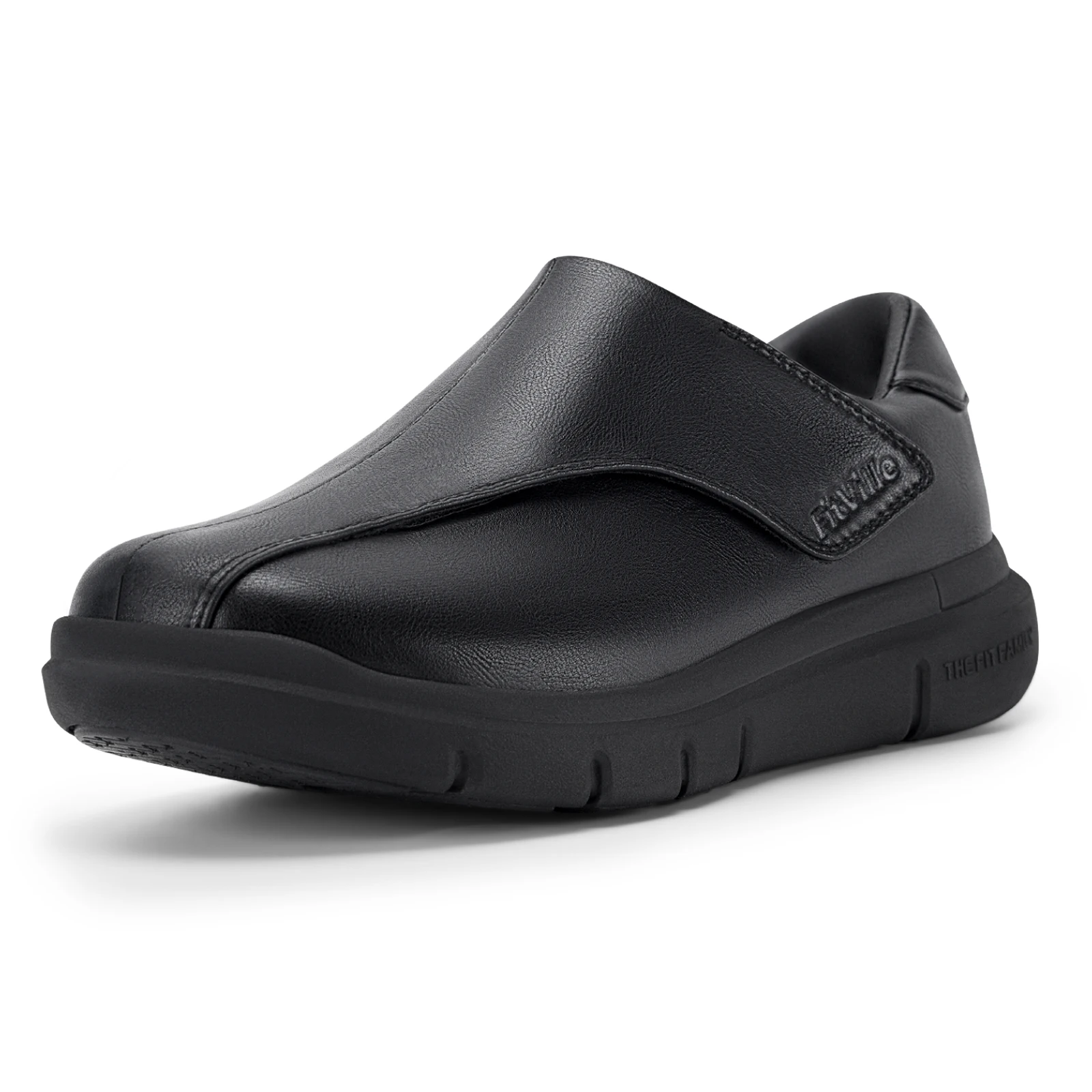 FitVille Men'S Diabetic Slip-On Oxford Dress Shoes, Adjustable Fit Comfort Business Formal & Wedding Casual Sneakers, Professional Orthopedic Footwear With Roomy Toe Box For Swollen & Wide Feet