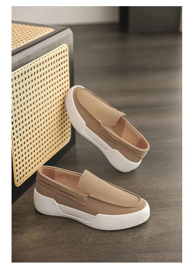 Niche Retro Loafers British Minimalist Slip On Leather Flat Shoes Casual Office Daily Walking Non Slip Fashion Loafer Footwear