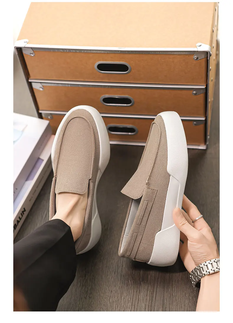 Niche Retro Loafers British Minimalist Slip On Leather Flat Shoes Casual Office Daily Walking Non Slip Fashion Loafer Footwear