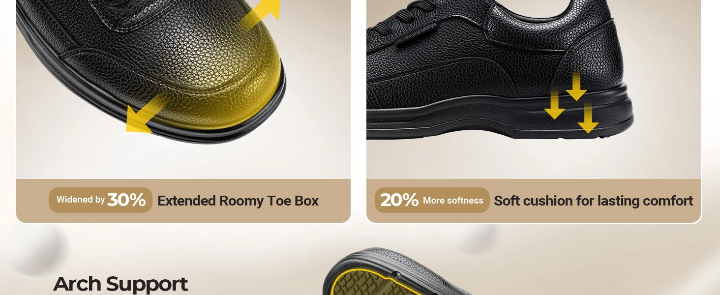 FitVille Men's Casual Shoes Wide Business Formal Dress Shoes for Men Oxford Top Luxury Brand Comfortable Sneakers Lightweight