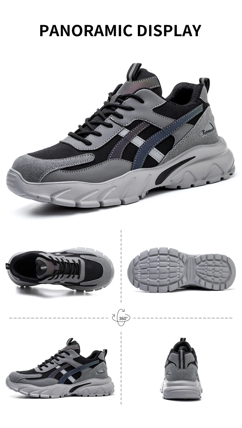 Safety Shoes Men Boots Women Plastic toe cap Sport Snekers Puncture Proof Crash Proof Light Wear Resistant Industrial Quality