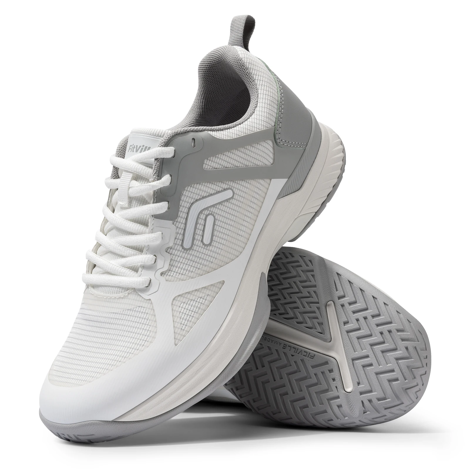 FitVille Men's Wide Pickleball Shoes Tennis Shoes Full Court Tennis Sneakers with Arch Support Lightweight Non-slip Sports Shoe