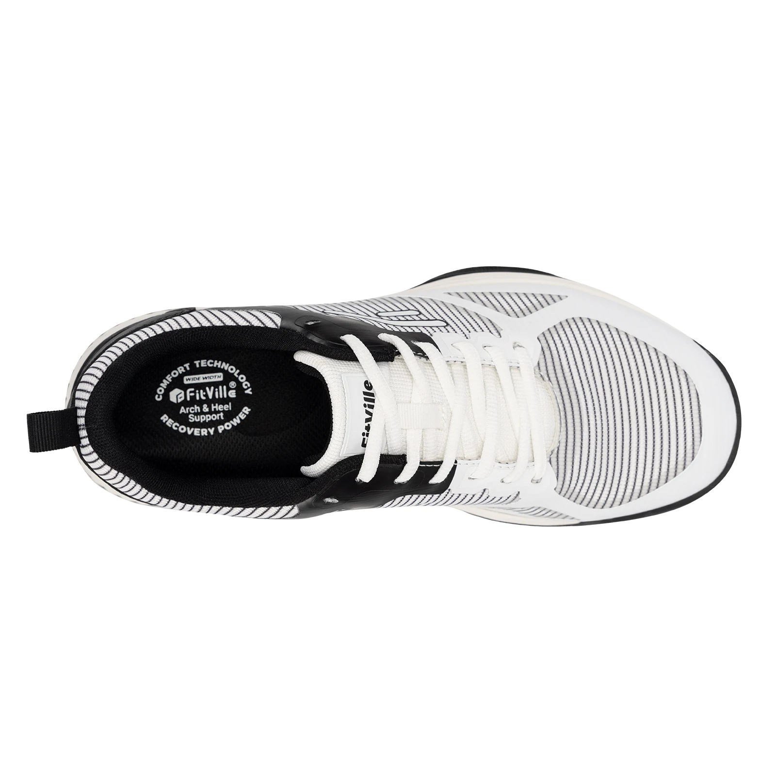 FitVille Men's Wide Pickleball Shoes Tennis Shoes Full Court Tennis Sneakers with Arch Support Lightweight Non-slip Sports Shoe