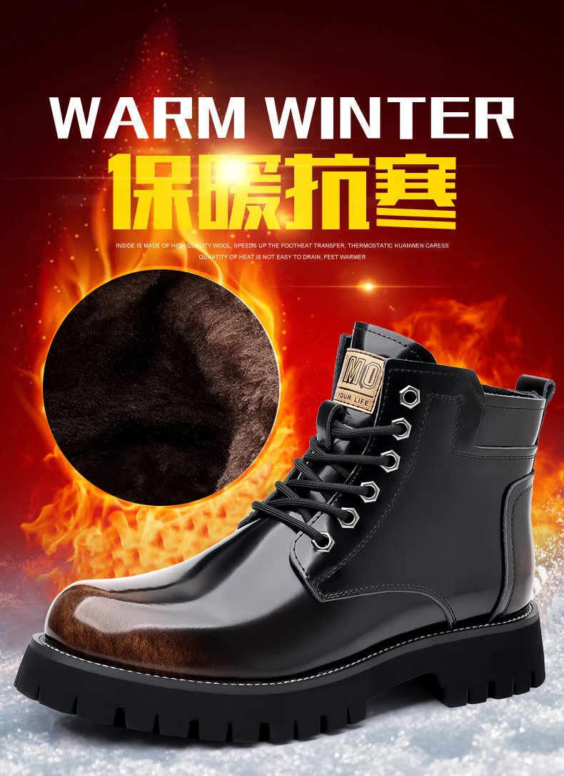 Men Boots 2023 New Winter Slippers Warm Men Shoes Waterproof Non-Slip Plush Sneakers Male Tenis Shoes Boots Men Sneakers Winter