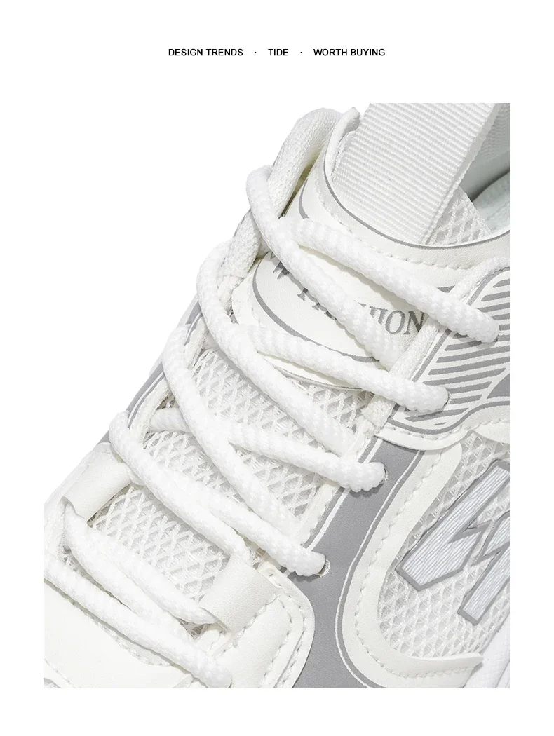 Hight Street Men's Mesh Chunky Sneakers Brand New Breathable Light Outdoor Running Shoes Student Soft-sole Sports Running Shoes