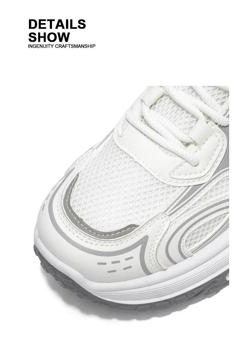 Hight Street Men's Mesh Chunky Sneakers Brand New Breathable Light Outdoor Running Shoes Student Soft-sole Sports Running Shoes