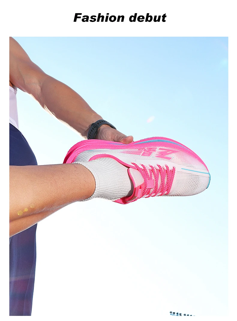 Men Carbon Plate Running Shoes Breathable Athletic Sneakers Shock Absorb Trainers Outdoor Marathon Jogging Women Tennis Shoes