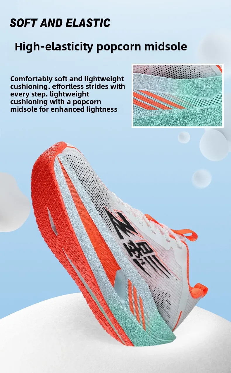 Men Carbon Plate Running Shoes Breathable Athletic Sneakers Shock Absorb Trainers Outdoor Marathon Jogging Women Tennis Shoes