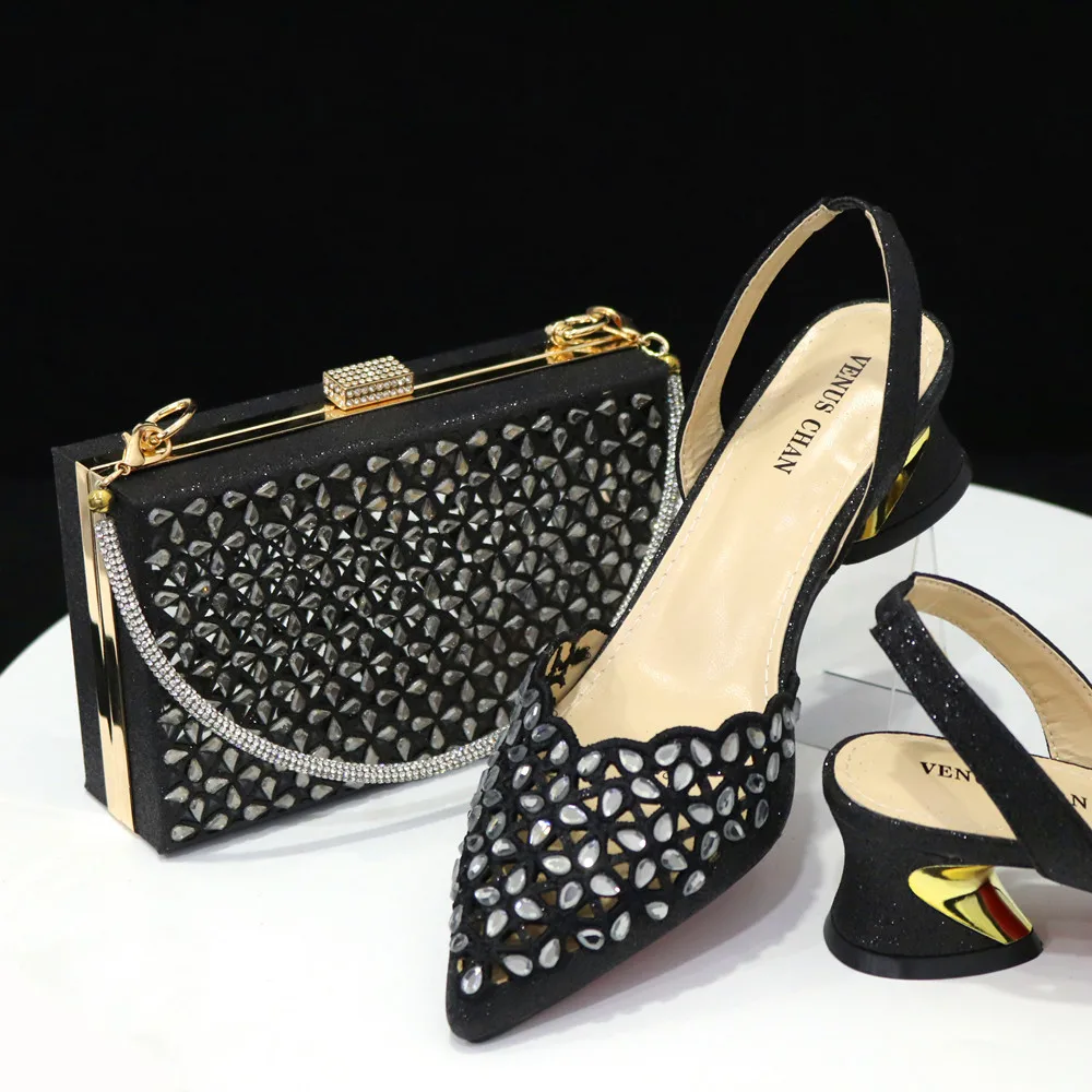V-Chan 2024 Royal Blue Shoe And Bag With Elegant High Heels Shoes Italian Popular Design African Ladies Shoes Bag Set