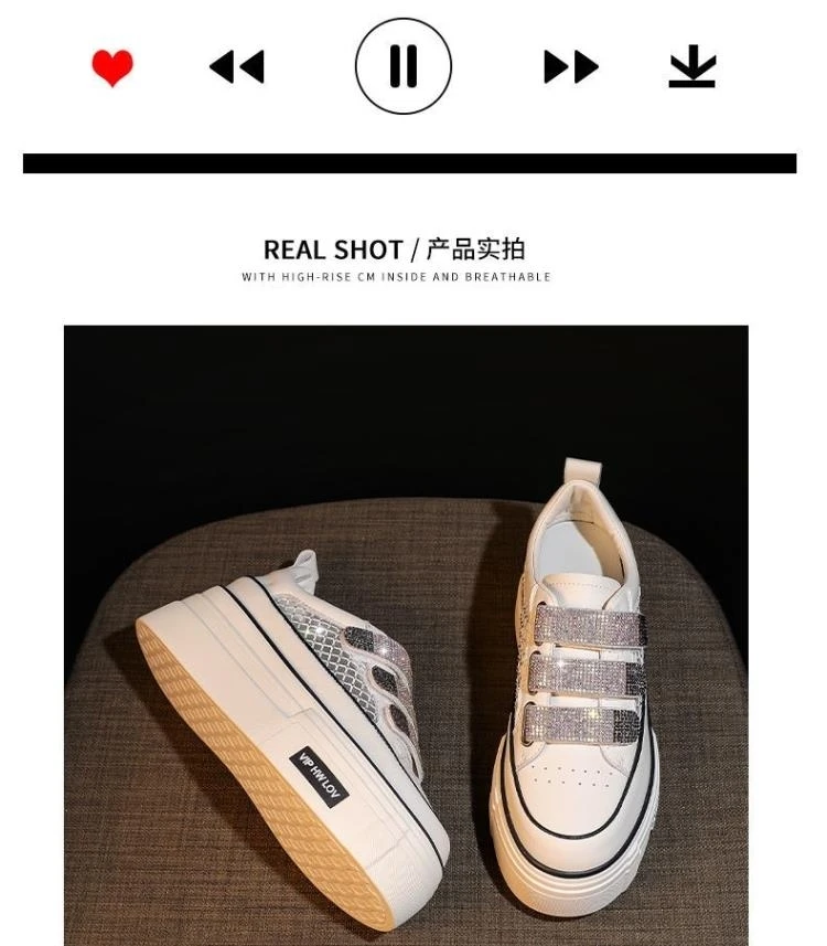 Women's Sneakers Sequined Casual Shoes Women Platform Heels Female Wedge Height Increasing Shoes 2022 Ladies Vulcanized Shoes