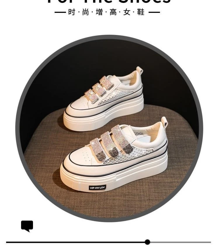 Women's Sneakers Sequined Casual Shoes Women Platform Heels Female Wedge Height Increasing Shoes 2022 Ladies Vulcanized Shoes