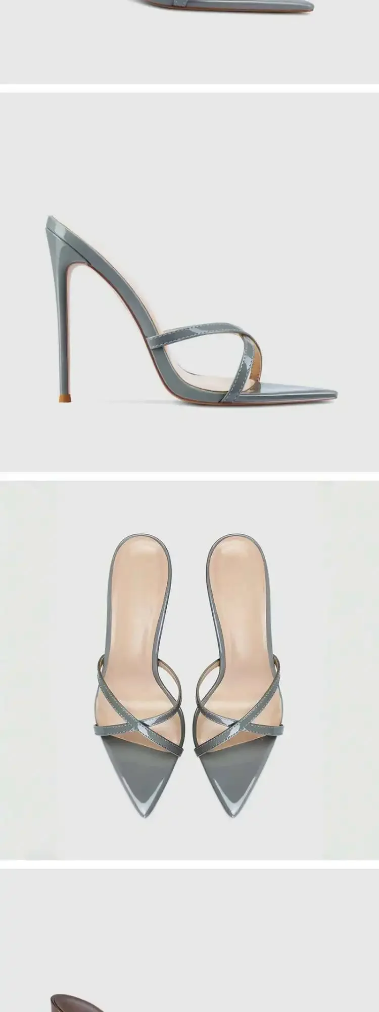 New European and American Fashion Sandals Comfortable Cross Strap Stiletto High Heels Large Sandals 33-46
