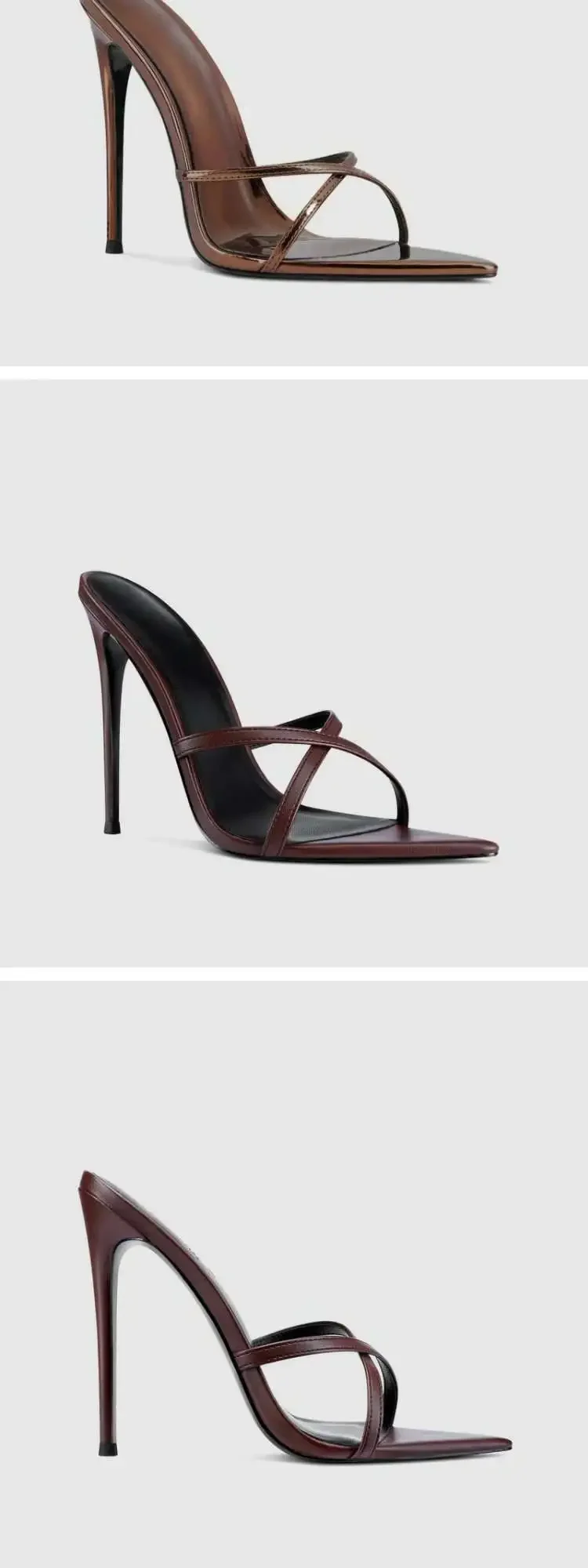 New European and American Fashion Sandals Comfortable Cross Strap Stiletto High Heels Large Sandals 33-46