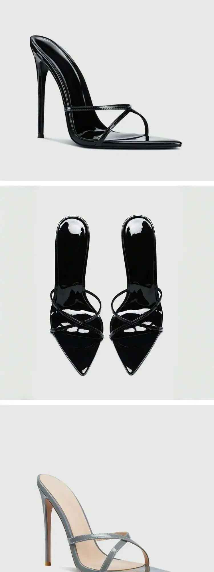 New European and American Fashion Sandals Comfortable Cross Strap Stiletto High Heels Large Sandals 33-46