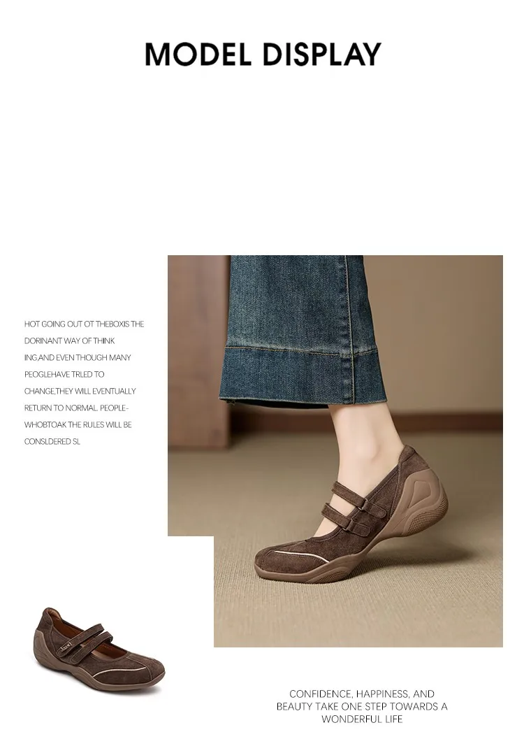 AIYUQI Flat Mary Jane Shoes For Women 2026 New One-strap Ballet Women's Sneakers Large Size Genuine Leather Female Shoes