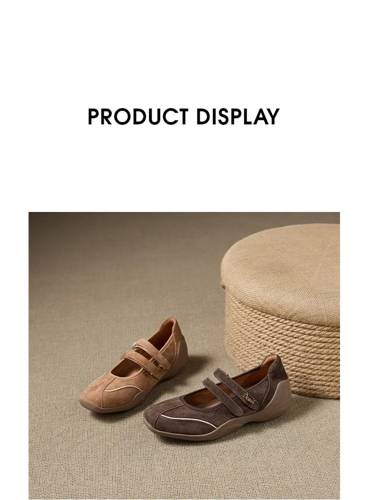 AIYUQI Flat Mary Jane Shoes For Women 2026 New One-strap Ballet Women's Sneakers Large Size Genuine Leather Female Shoes