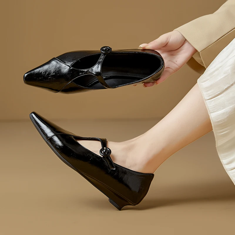 AIYUQI 2026 New Women's Mary Jane Shoes Pointed Toe T Strap Formal Women Shoe Shallow Fashion High Heeled Work Shoes Female