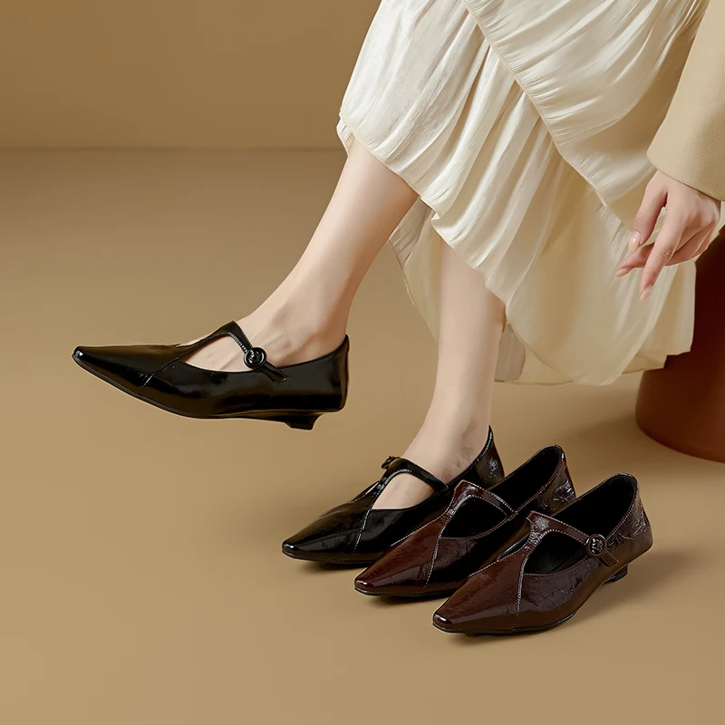 AIYUQI 2026 New Women's Mary Jane Shoes Pointed Toe T Strap Formal Women Shoe Shallow Fashion High Heeled Work Shoes Female
