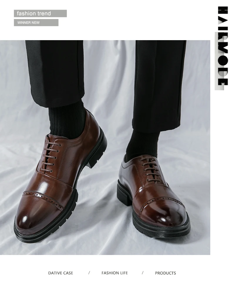 High Quality Brogues Wedding Leather Shoes Men Classic Formal Office Casual Business Shoes Man Social Oxford Men's Dress Shoes