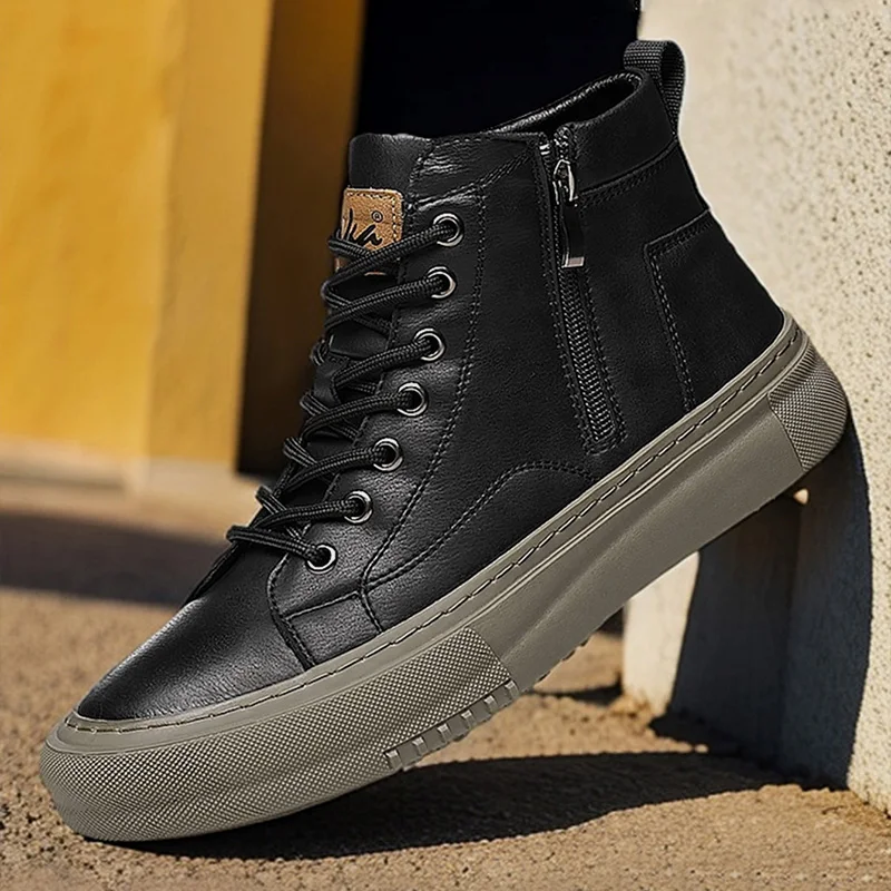 Men's Casual Shoes, Comfortable Sneakers for All Seasons, Lace-Up Men's Shoes, Non-Slip and Wear-Resistant Hiking Boots, Trekking Boots, Breathable Uppers, Suitable for Daily Wear, Outdoor Travel, Mountaineering, Hiking, Wear-Resistant and Durable, Easy to Clean Walking Shoes