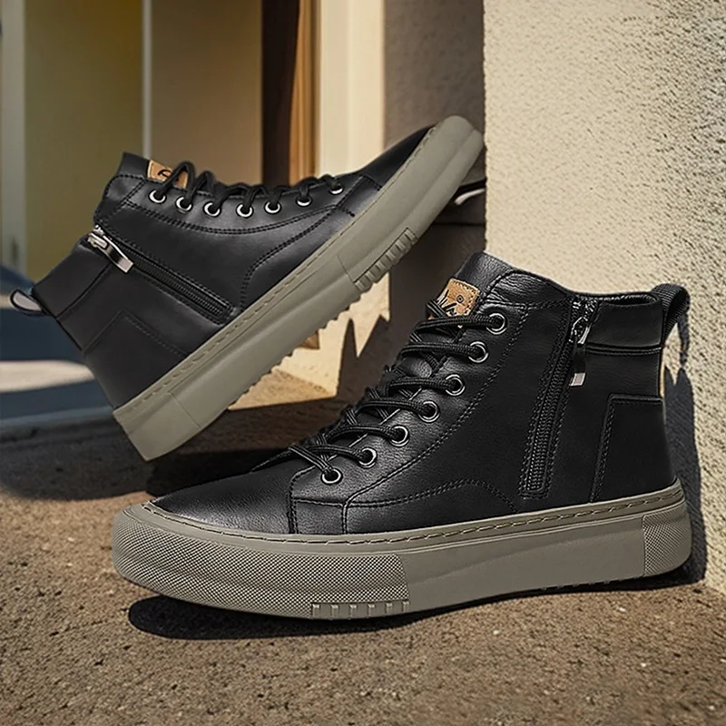 Men's Casual Shoes, Comfortable Sneakers for All Seasons, Lace-Up Men's Shoes, Non-Slip and Wear-Resistant Hiking Boots, Trekking Boots, Breathable Uppers, Suitable for Daily Wear, Outdoor Travel, Mountaineering, Hiking, Wear-Resistant and Durable, Easy to Clean Walking Shoes