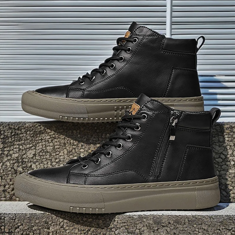 Men's Casual Shoes, Comfortable Sneakers for All Seasons, Lace-Up Men's Shoes, Non-Slip and Wear-Resistant Hiking Boots, Trekking Boots, Breathable Uppers, Suitable for Daily Wear, Outdoor Travel, Mountaineering, Hiking, Wear-Resistant and Durable, Easy to Clean Walking Shoes
