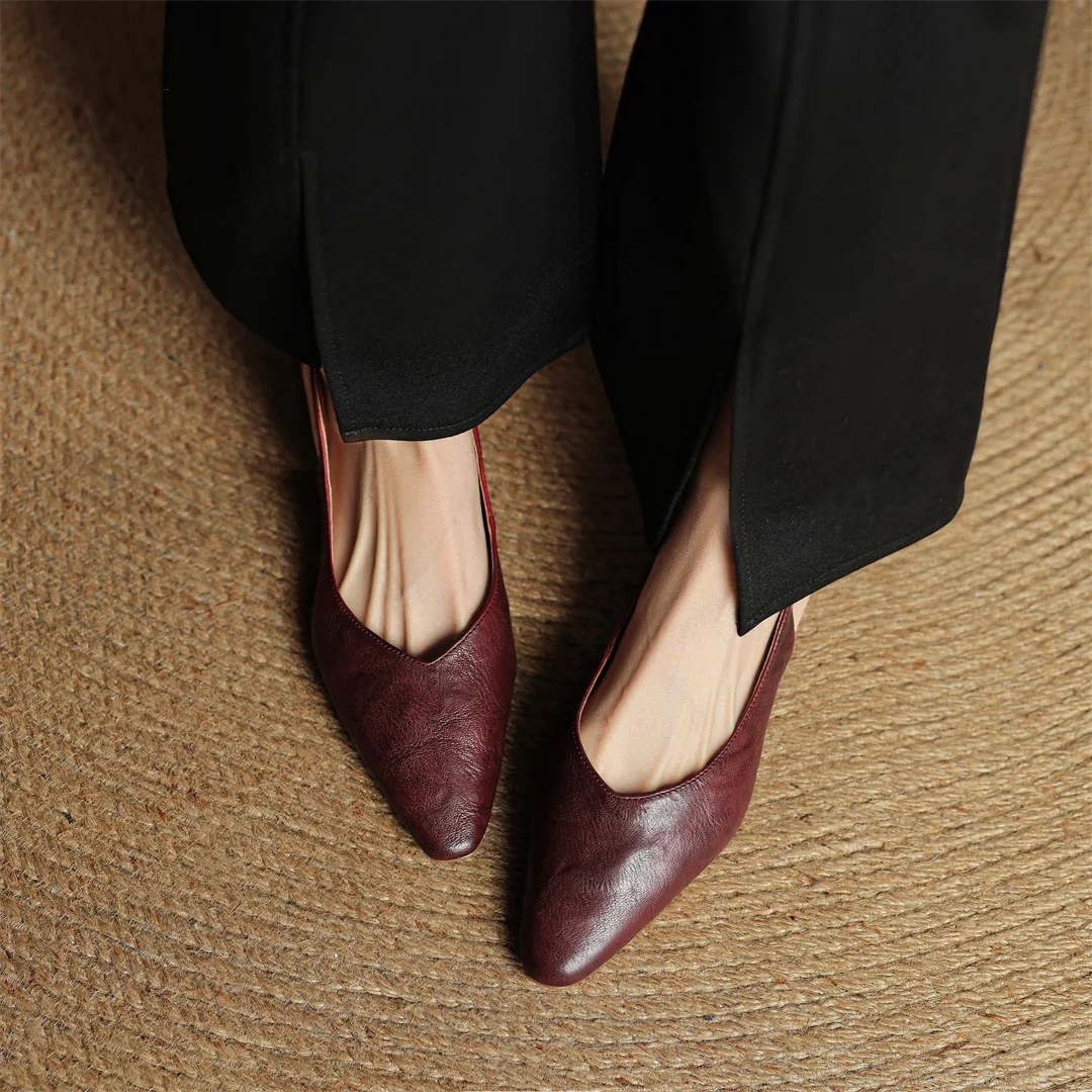 danxuefei women's sheepskin pointed toe slingback slip-on flats sandals casual female soft comfortable summer shoes for woman