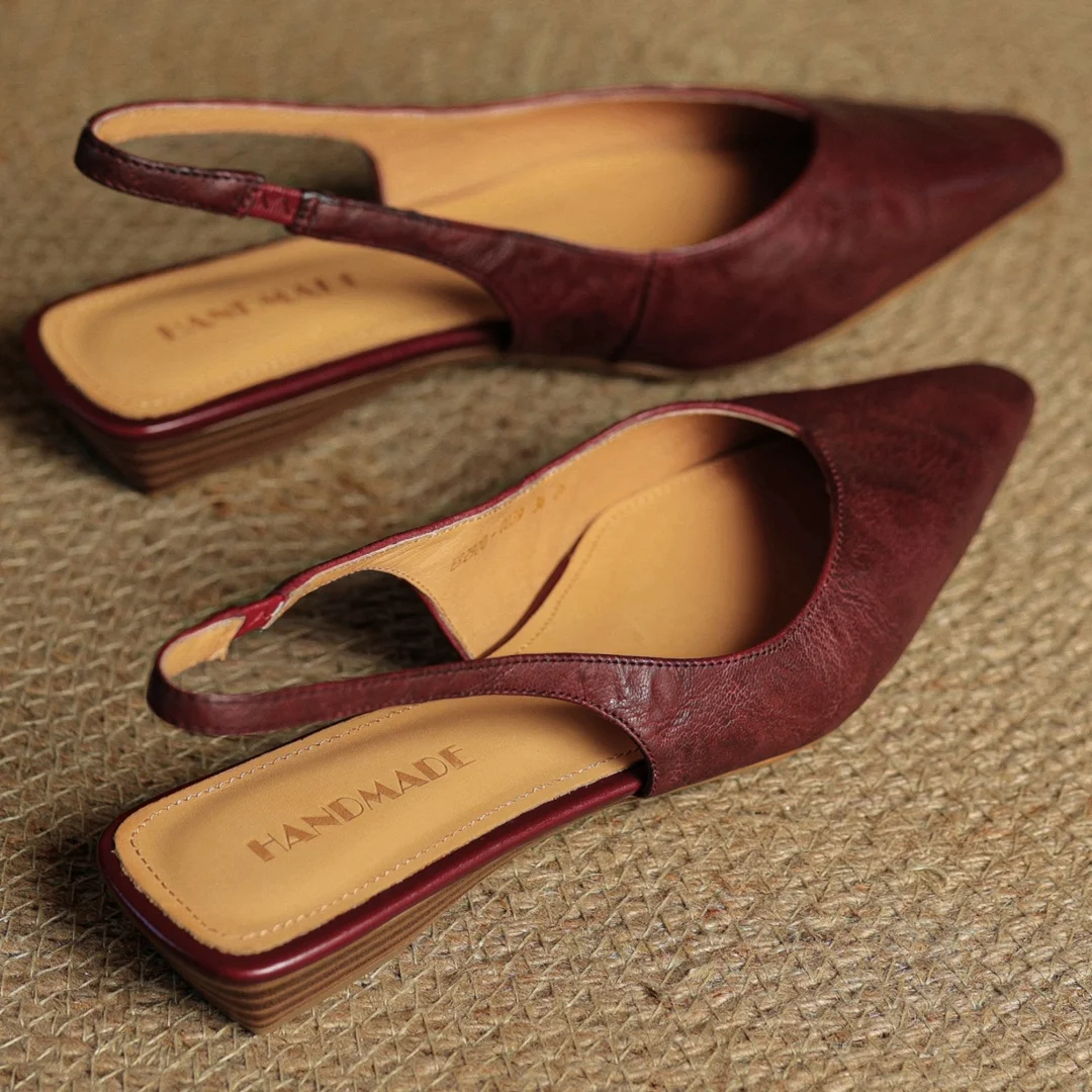 danxuefei women's sheepskin pointed toe slingback slip-on flats sandals casual female soft comfortable summer shoes for woman