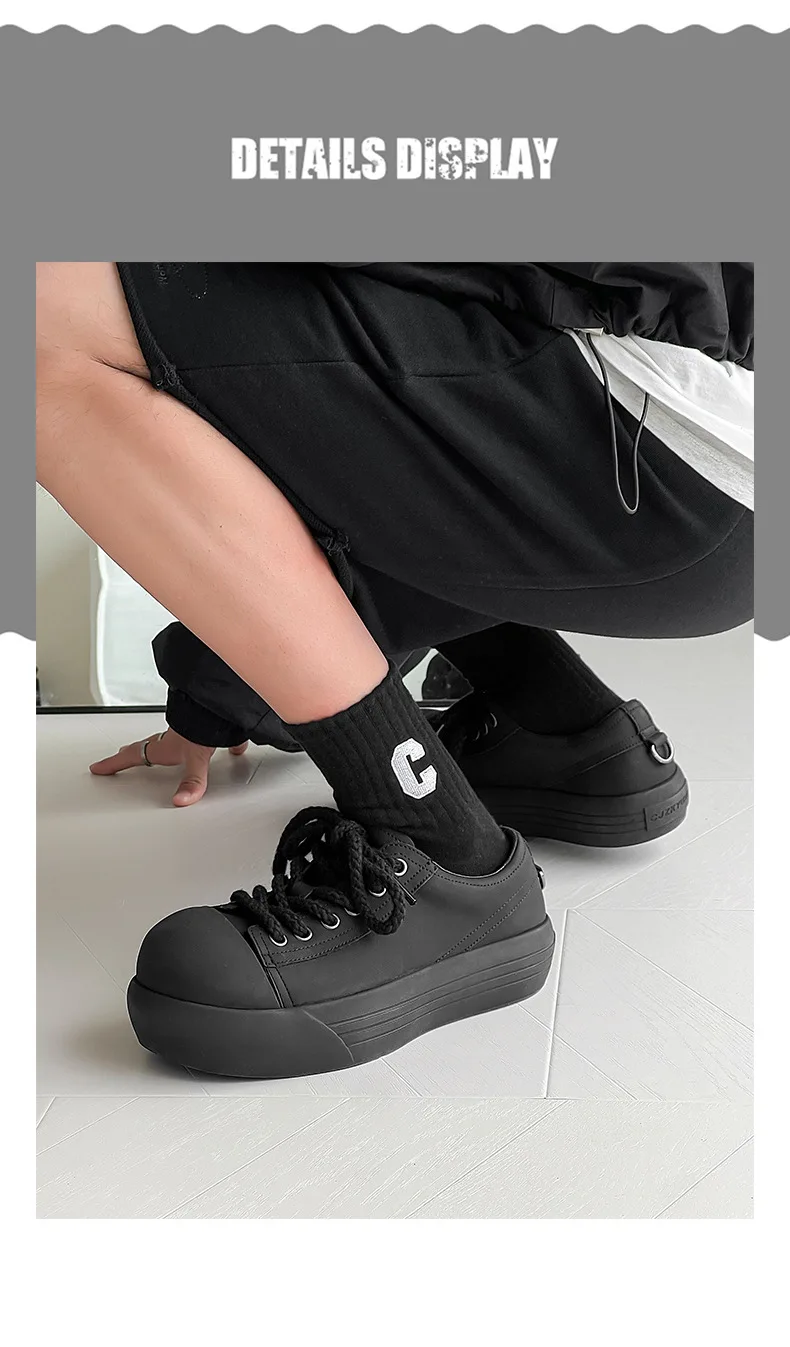 2025 Big Head Couple Trendy Brand New Thick-soled Round Head Casual Men's and Women's Crooked Head Clown Shoes