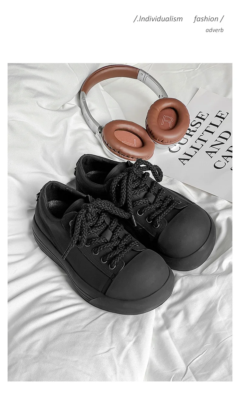2025 Big Head Couple Trendy Brand New Thick-soled Round Head Casual Men's and Women's Crooked Head Clown Shoes