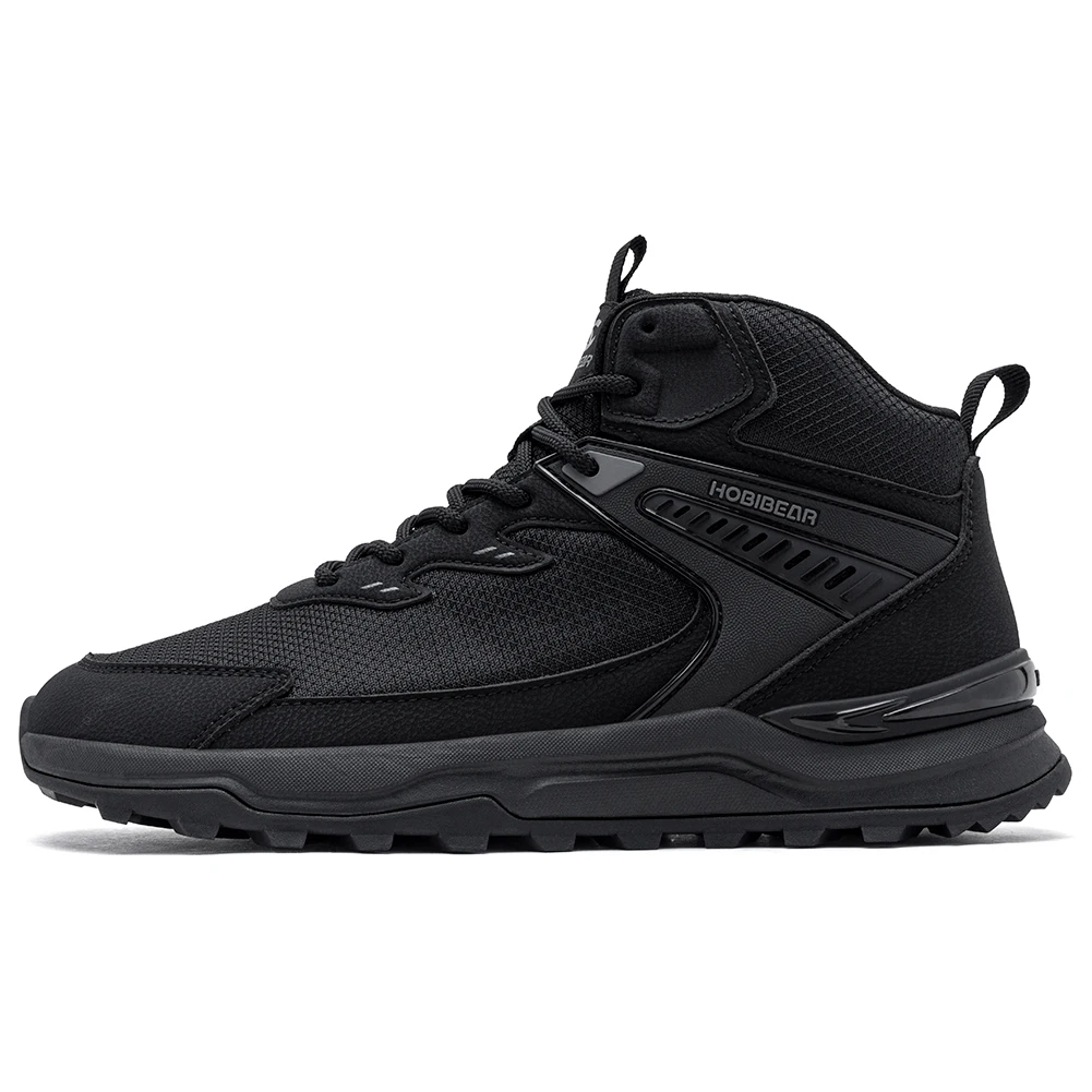 HOBIBEAR Men Wide Width Ankle Boots Mid-Top Hiking Running Shoes Non-Slip Outdoor Trail Walking Sneakers for Male