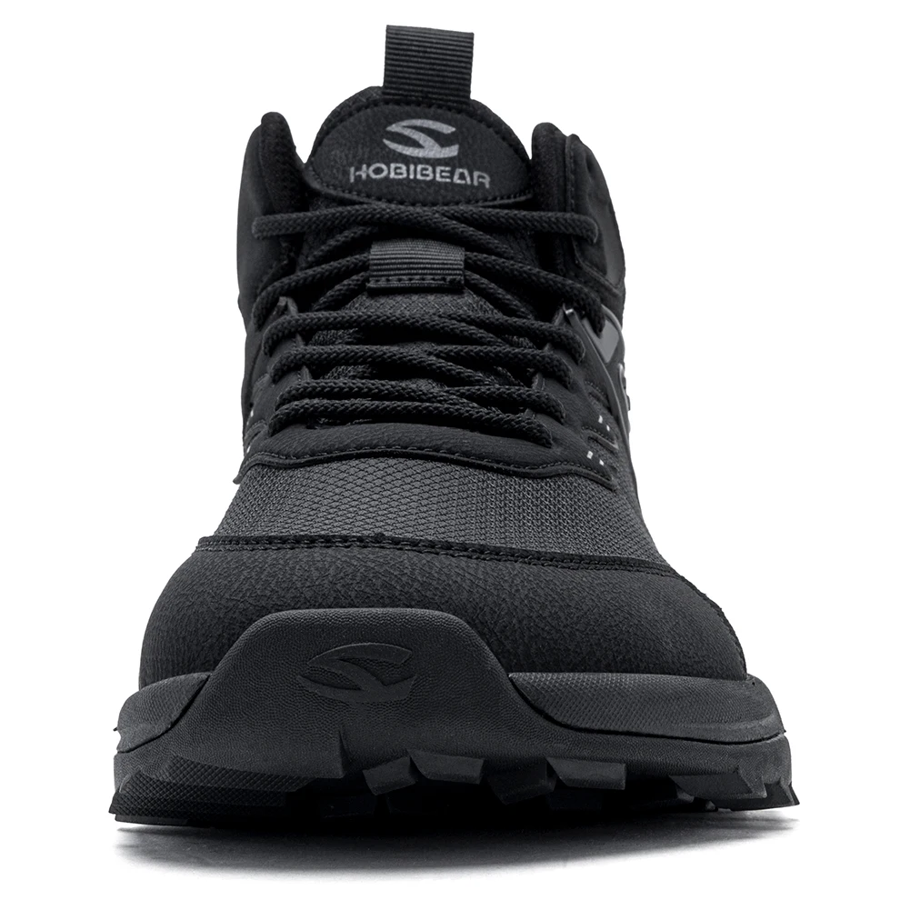 HOBIBEAR Men Wide Width Ankle Boots Mid-Top Hiking Running Shoes Non-Slip Outdoor Trail Walking Sneakers for Male
