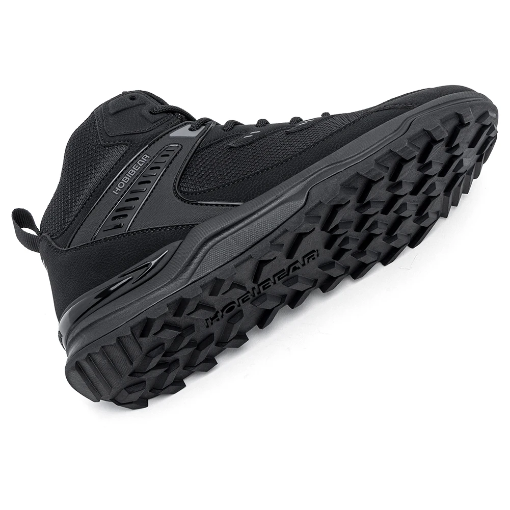 HOBIBEAR Men Wide Width Ankle Boots Mid-Top Hiking Running Shoes Non-Slip Outdoor Trail Walking Sneakers for Male