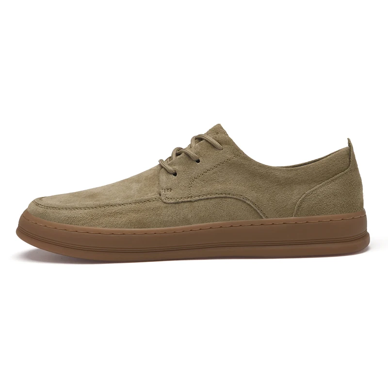 High Quality Suede Leather Casual Shoes Low Heel Lace Up Sneakers Men's Flat Designer Shoes Outdoor Oxford Shoes Size：38-45