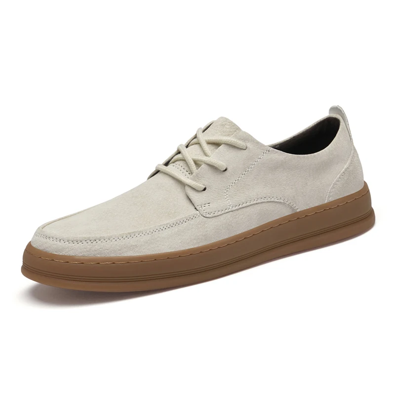 High Quality Suede Leather Casual Shoes Low Heel Lace Up Sneakers Men's Flat Designer Shoes Outdoor Oxford Shoes Size：38-45