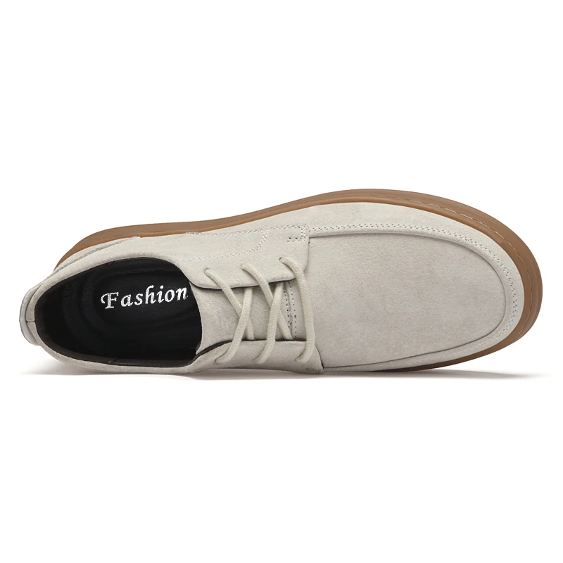 High Quality Suede Leather Casual Shoes Low Heel Lace Up Sneakers Men's Flat Designer Shoes Outdoor Oxford Shoes Size：38-45