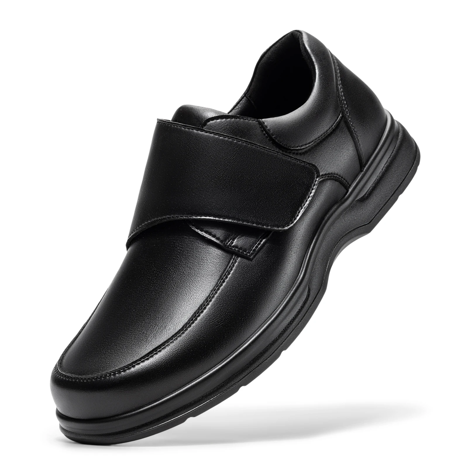 FitVille Men'S Extra Wide Diabetic Leather Dress Shoes, Roomy Wide Toe Box, Built-In Arch Support Orthopedic Shoes, Pain Relief For Swollen Feet, Edema, Plantar Fasciitis, Bunions & Neuropathy