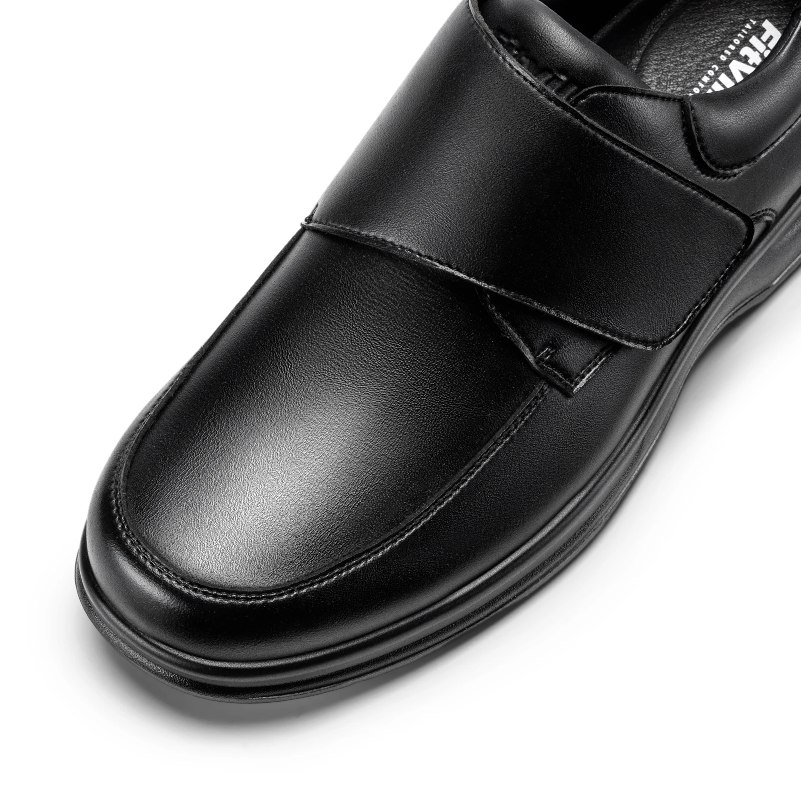 FitVille Men'S Extra Wide Diabetic Leather Dress Shoes, Roomy Wide Toe Box, Built-In Arch Support Orthopedic Shoes, Pain Relief For Swollen Feet, Edema, Plantar Fasciitis, Bunions & Neuropathy