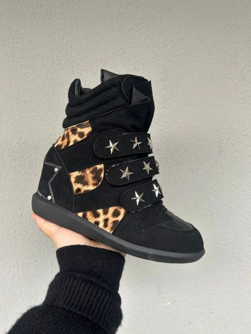 2026 New Women's Boots Luxury Genuine Leather Couple Shoes Designer Ankle Boots for Woman Fashion Leopard Print Sneakers Zapatos